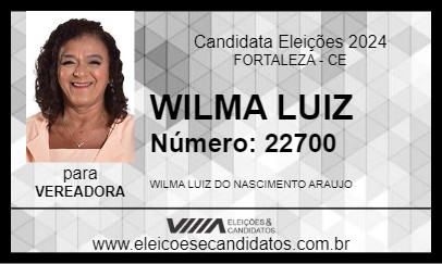 Candidato WILMA LUIZ 2024 - FORTALEZA - Eleições