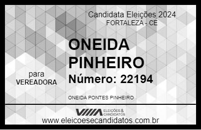 Candidato ONEIDA PINHEIRO 2024 - FORTALEZA - Eleições