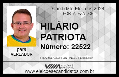 Candidato HILÁRIO PATRIOTA 2024 - FORTALEZA - Eleições