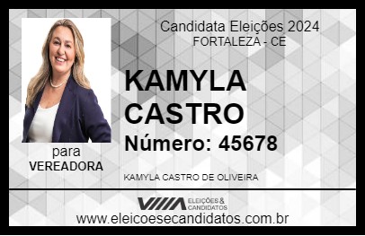 Candidato KAMYLA CASTRO 2024 - FORTALEZA - Eleições