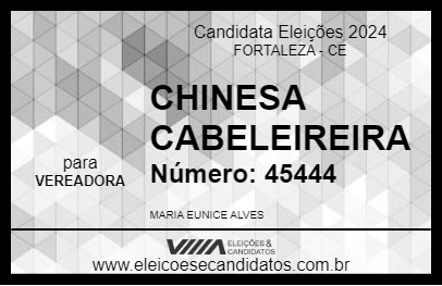 Candidato CHINESA CABELEIREIRA 2024 - FORTALEZA - Eleições