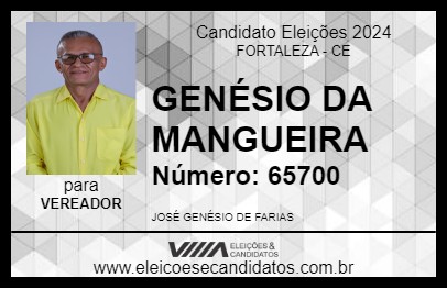 Candidato GENÉSIO DA MANGUEIRA 2024 - FORTALEZA - Eleições