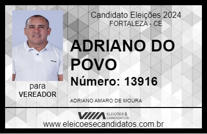 Candidato ADRIANO DO POVO 2024 - FORTALEZA - Eleições