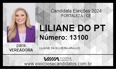 Candidato LILIANE DO PT 2024 - FORTALEZA - Eleições