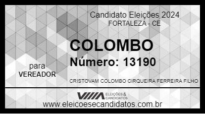 Candidato COLOMBO 2024 - FORTALEZA - Eleições