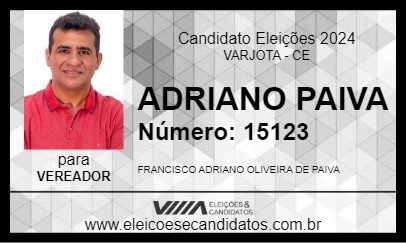 Candidato ADRIANO PAIVA 2024 - VARJOTA - Eleições