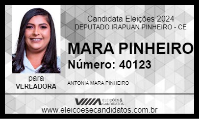 Candidato MARA PINHEIRO 2024 - DEPUTADO IRAPUAN PINHEIRO - Eleições