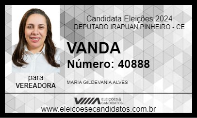 Candidato VANDA 2024 - DEPUTADO IRAPUAN PINHEIRO - Eleições