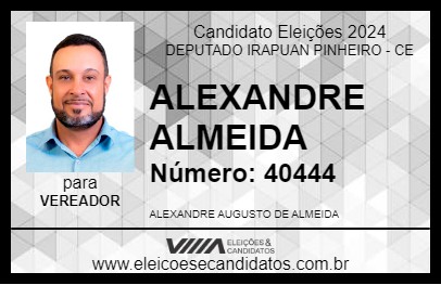 Candidato ALEXANDRE ALMEIDA 2024 - DEPUTADO IRAPUAN PINHEIRO - Eleições