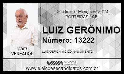 Candidato LUIZ GERÔNIMO 2024 - PORTEIRAS - Eleições