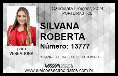 Candidato SILVANA ROBERTA 2024 - PORTEIRAS - Eleições