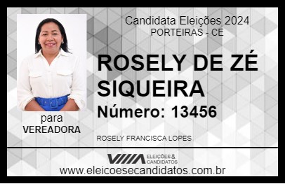 Candidato ROSELY DE ZÉ SIQUEIRA 2024 - PORTEIRAS - Eleições