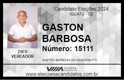 Candidato GASTON BARBOSA 2024 - IGUATU - Eleições