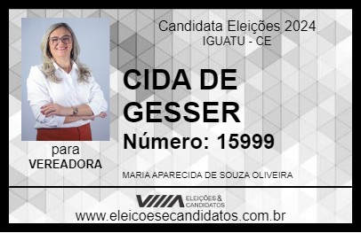 Candidato CIDA DE GESSER 2024 - IGUATU - Eleições