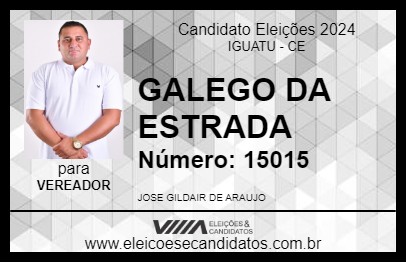 Candidato GALEGO DA ESTRADA 2024 - IGUATU - Eleições