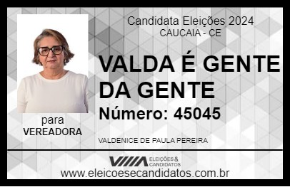 Candidato VALDA É GENTE DA GENTE 2024 - CAUCAIA - Eleições