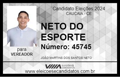 Candidato NETO DO ESPORTE 2024 - CAUCAIA - Eleições