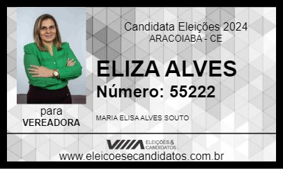 Candidato ELIZA ALVES 2024 - ARACOIABA - Eleições