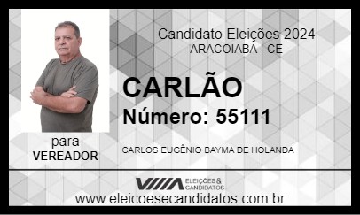 Candidato CARLÃO 2024 - ARACOIABA - Eleições