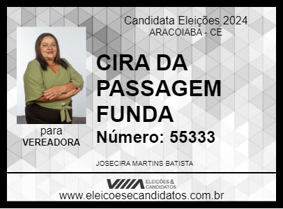 Candidato CIRA DA PASSAGEM FUNDA 2024 - ARACOIABA - Eleições