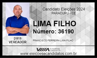 Candidato LIMA FILHO 2024 - PARACURU - Eleições