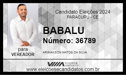 Candidato BABALU 2024 - PARACURU - Eleições