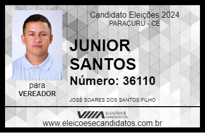 Candidato JUNIOR SANTOS 2024 - PARACURU - Eleições