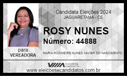 Candidato ROSY NUNES 2024 - JAGUARETAMA - Eleições