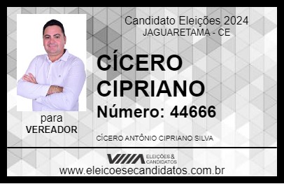 Candidato CÍCERO CIPRIANO 2024 - JAGUARETAMA - Eleições