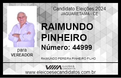 Candidato RAIMUNDO PINHEIRO 2024 - JAGUARETAMA - Eleições