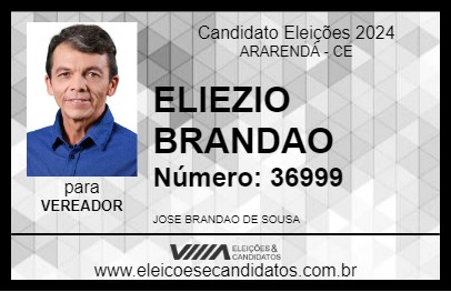 Candidato ELIEZIO BRANDAO 2024 - ARARENDÁ - Eleições