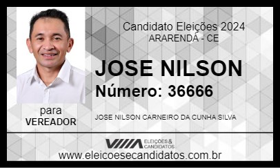 Candidato JOSE NILSON 2024 - ARARENDÁ - Eleições