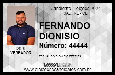 Candidato FERNANDO DIONISIO 2024 - SALITRE - Eleições