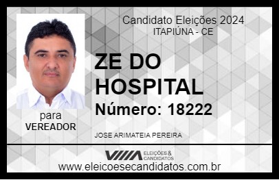 Candidato ZE DO HOSPITAL 2024 - ITAPIÚNA - Eleições