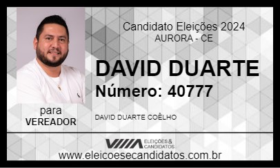 Candidato DAVID DUARTE 2024 - AURORA - Eleições