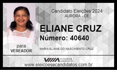 Candidato ELIANE CRUZ 2024 - AURORA - Eleições