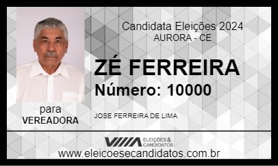 Candidato ZÉ FERREIRA 2024 - AURORA - Eleições