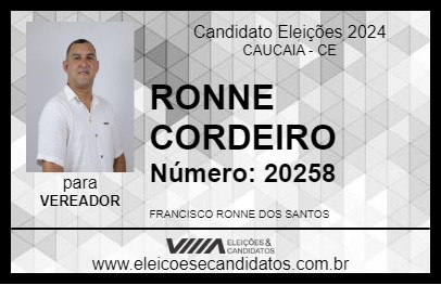 Candidato RONNE CORDEIRO 2024 - CAUCAIA - Eleições