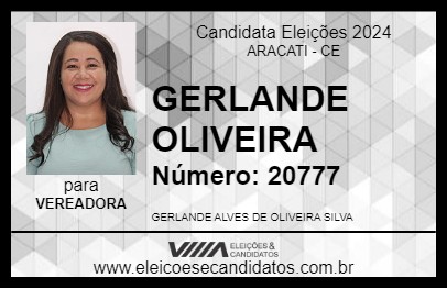 Candidato GERLANDE OLIVEIRA 2024 - ARACATI - Eleições