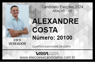 Candidato ALEXANDRE COSTA 2024 - ARACATI - Eleições