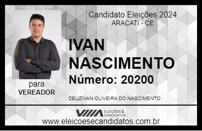 Candidato IVAN NASCIMENTO  2024 - ARACATI - Eleições