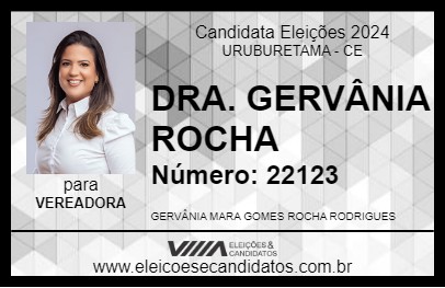 Candidato DRA. GERVÂNIA ROCHA 2024 - URUBURETAMA - Eleições