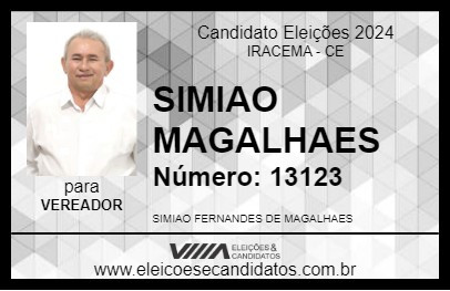 Candidato SIMIAO MAGALHAES 2024 - IRACEMA - Eleições