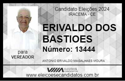 Candidato ERIVALDO DOS BASTIOES 2024 - IRACEMA - Eleições