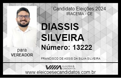 Candidato DIASSIS SILVEIRA 2024 - IRACEMA - Eleições