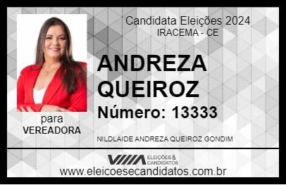 Candidato ANDREZA QUEIROZ 2024 - IRACEMA - Eleições