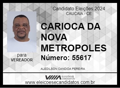 Candidato CARIOCA DA NOVA METROPOLES 2024 - CAUCAIA - Eleições