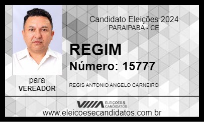 Candidato REGIM 2024 - PARAIPABA - Eleições