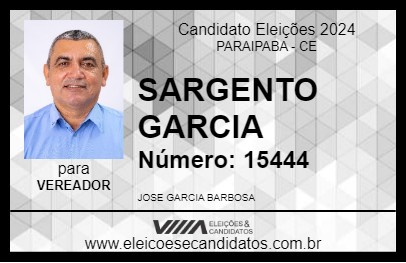 Candidato SARGENTO GARCIA 2024 - PARAIPABA - Eleições