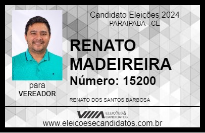 Candidato RENATO MADEIREIRA 2024 - PARAIPABA - Eleições